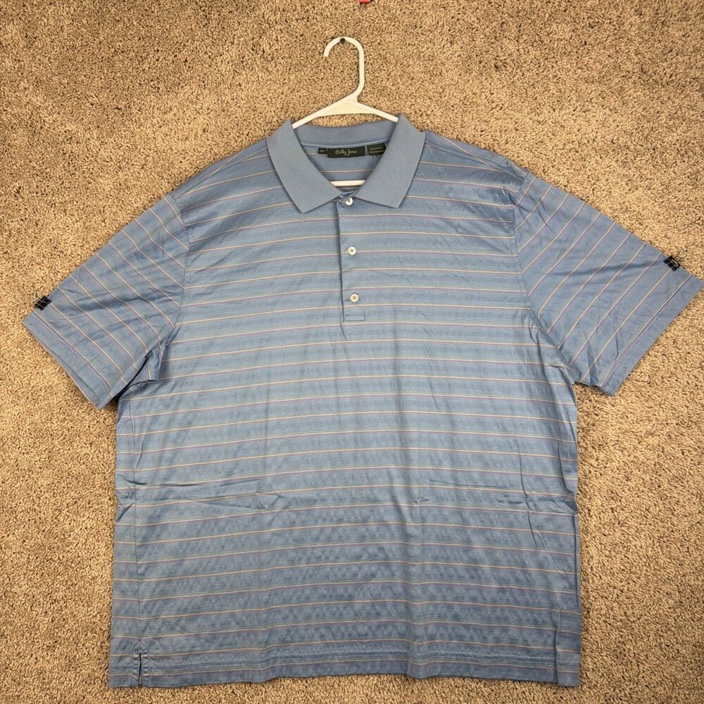 Bobby Jones Men’s Blue Striped Short Sleeve Golf/Polo Shirt Size: 2XL